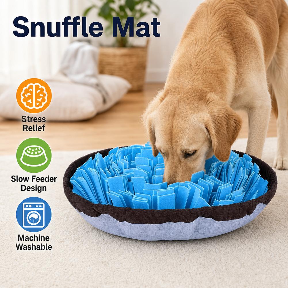 Dog Puzzle Feeder Toy - Hundeschnüffelmatte Interaktives Fütterungspuzzle-Spielzeug Maschinenwaschbar Nasen-Trainingsmatte Langsamer