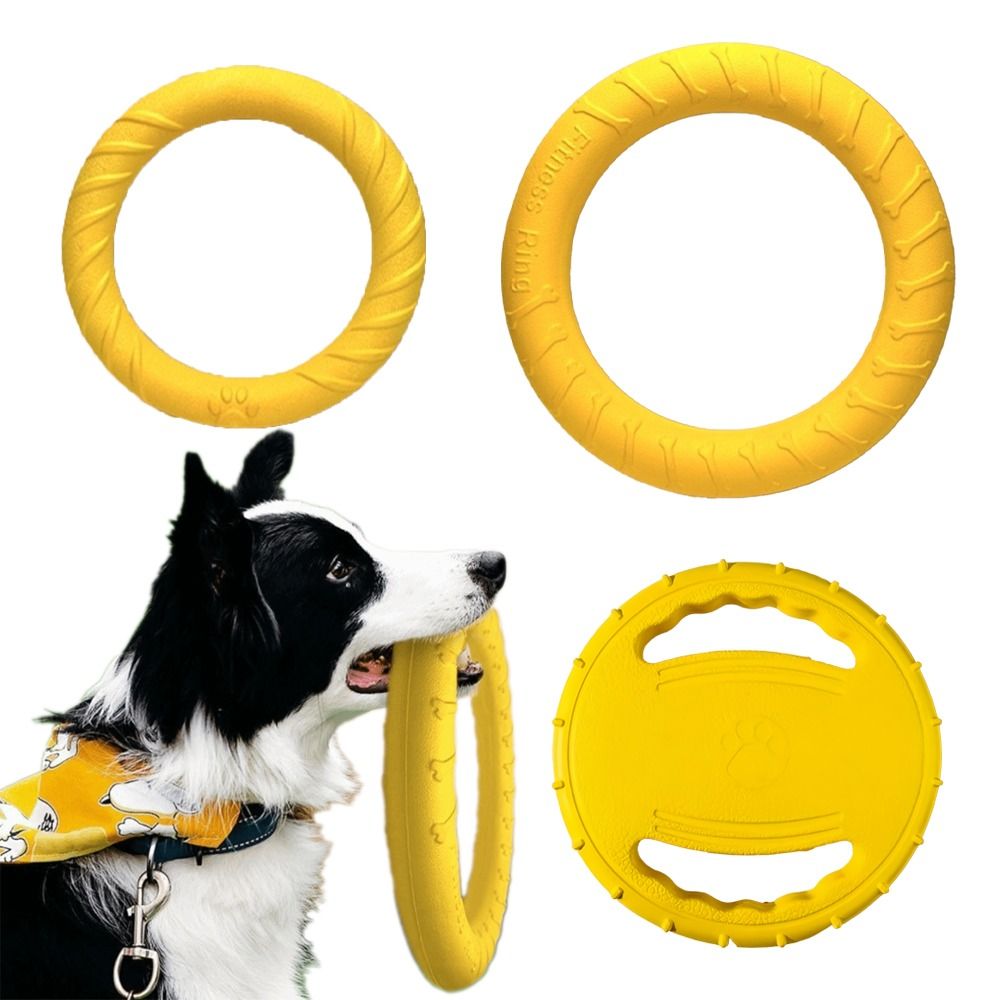 Flying Disc Dog Training Toy - Welpen-Outdoor-Spielzeug-Set EVA Schwimmender Flugscheibenring Langlebiges Bissfestes